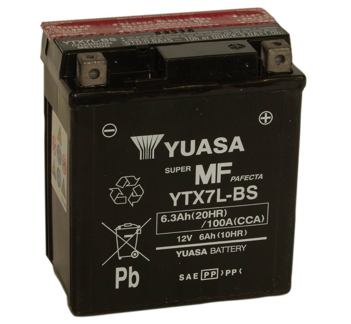 Yuasa YTX7L-BS 12V Motorcycle Battery